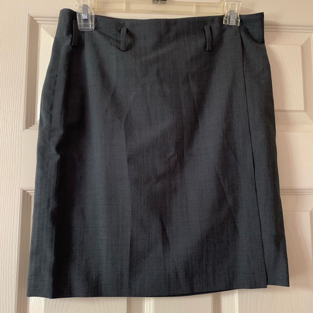 Grey Gucci silk wool-blend wrap skirt